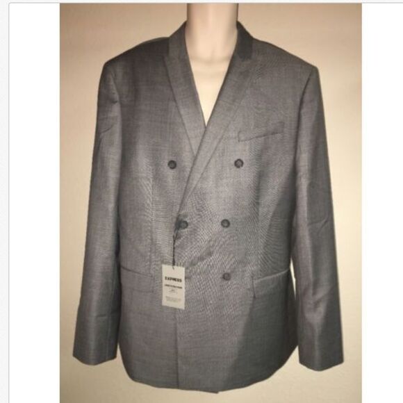 Express Blazer Suit Jacket Mens 44 Long Gray NWT - Picture 1 of 8